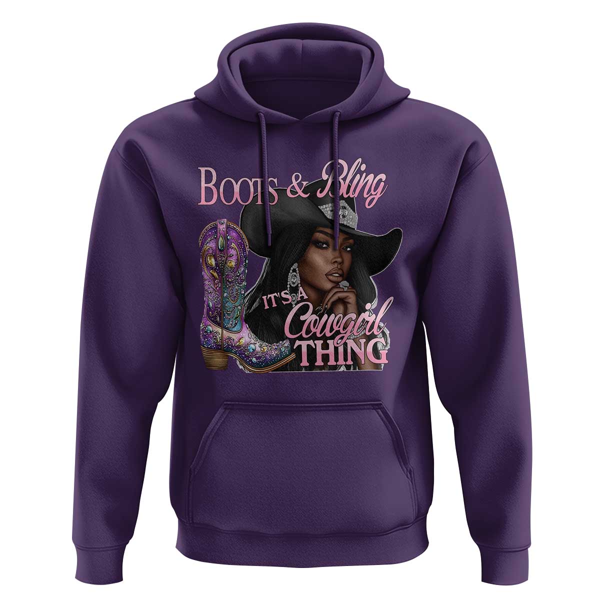 Melanin Cowgirl Hoodie Boots & Bling its a Cowgirl Thing Black Cowgirl Melanin