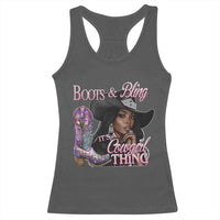 Melanin Cowgirl Racerback Tank Top Boots & Bling its a Cowgirl Thing Black Cowgirl Melanin