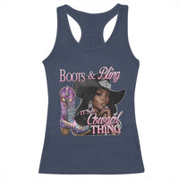 Melanin Cowgirl Racerback Tank Top Boots & Bling its a Cowgirl Thing Black Cowgirl Melanin