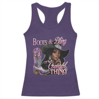 Melanin Cowgirl Racerback Tank Top Boots & Bling its a Cowgirl Thing Black Cowgirl Melanin