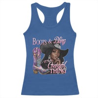 Melanin Cowgirl Racerback Tank Top Boots & Bling its a Cowgirl Thing Black Cowgirl Melanin