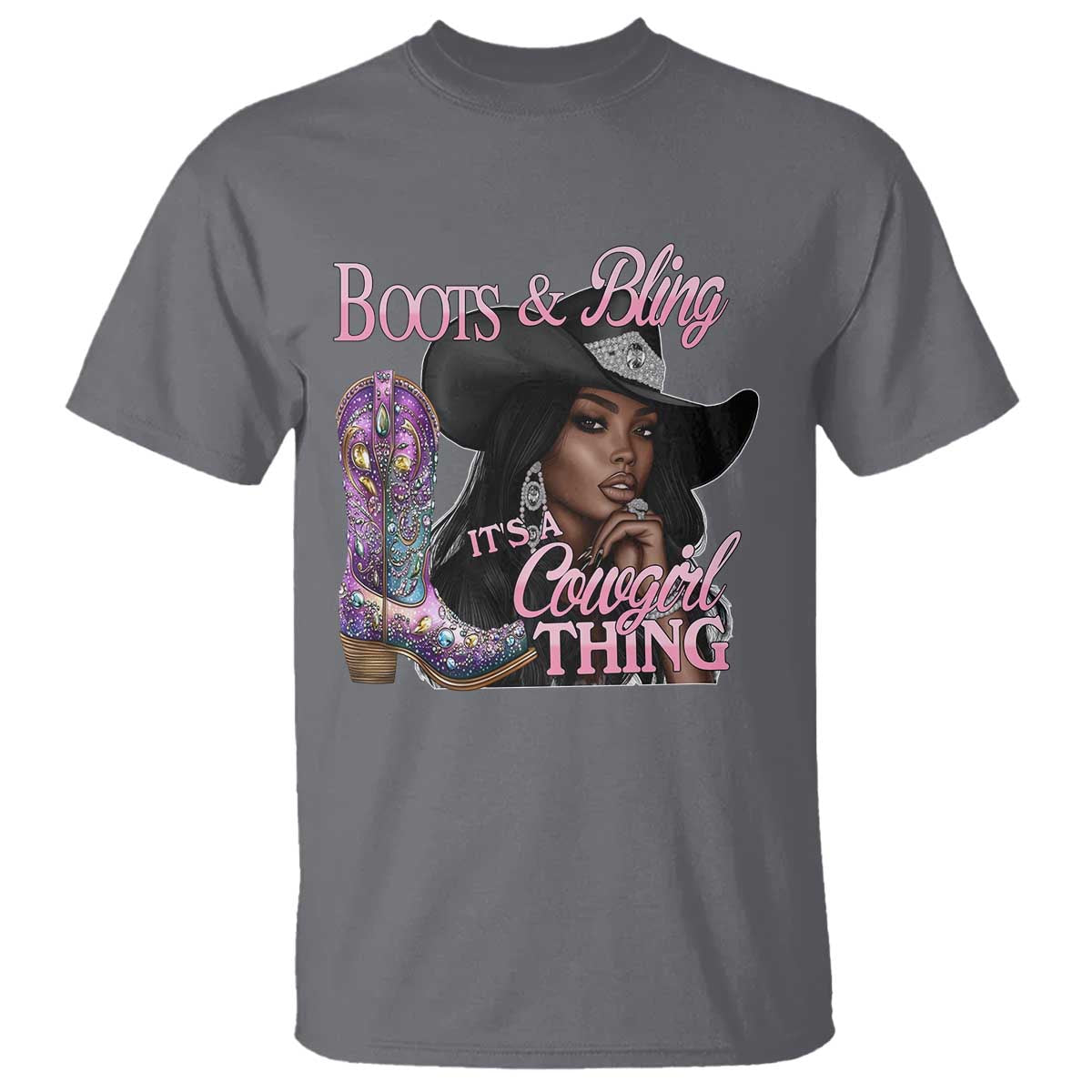Melanin Cowgirl T Shirt Boots & Bling its a Cowgirl Thing Black Cowgirl Melanin