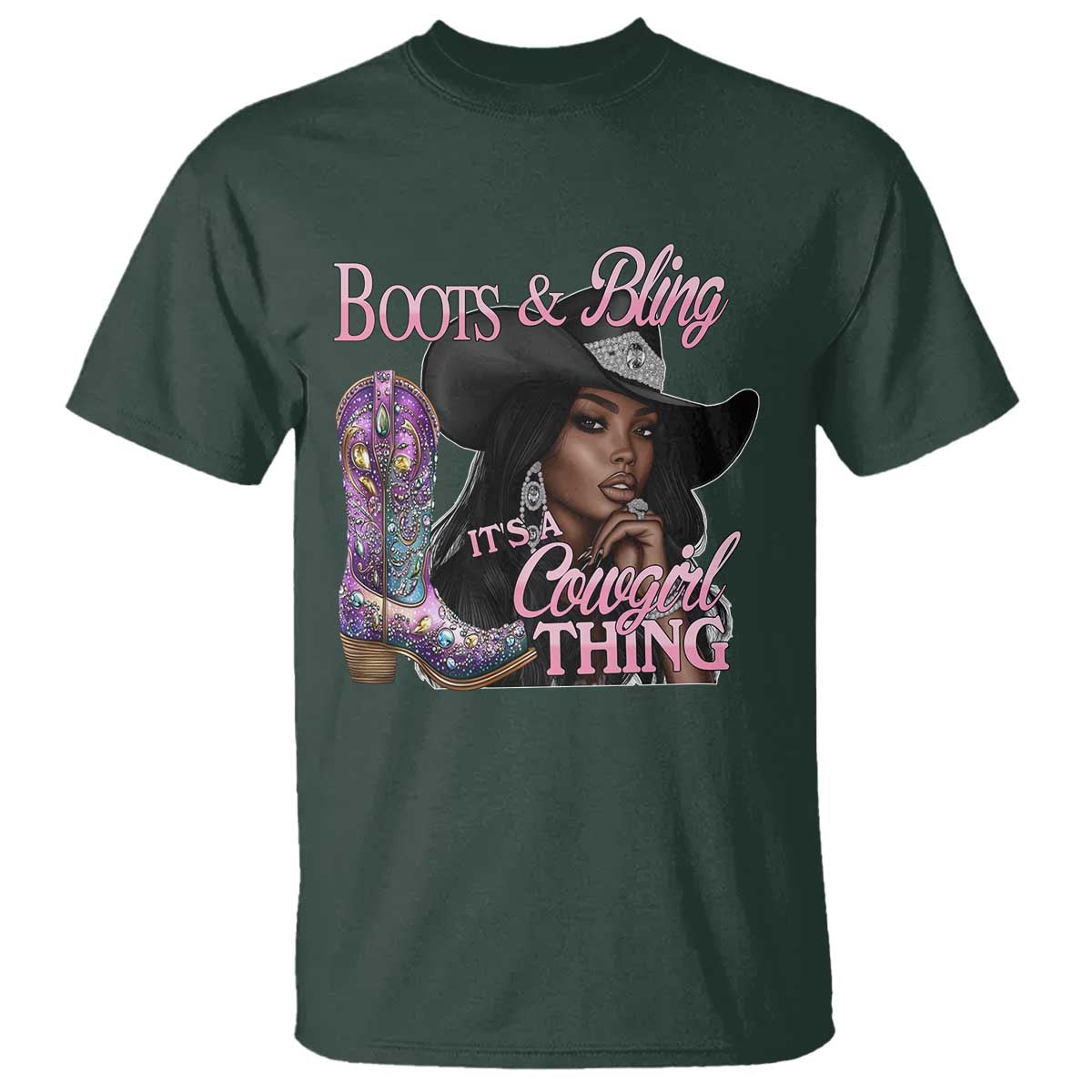 Melanin Cowgirl T Shirt Boots & Bling its a Cowgirl Thing Black Cowgirl Melanin