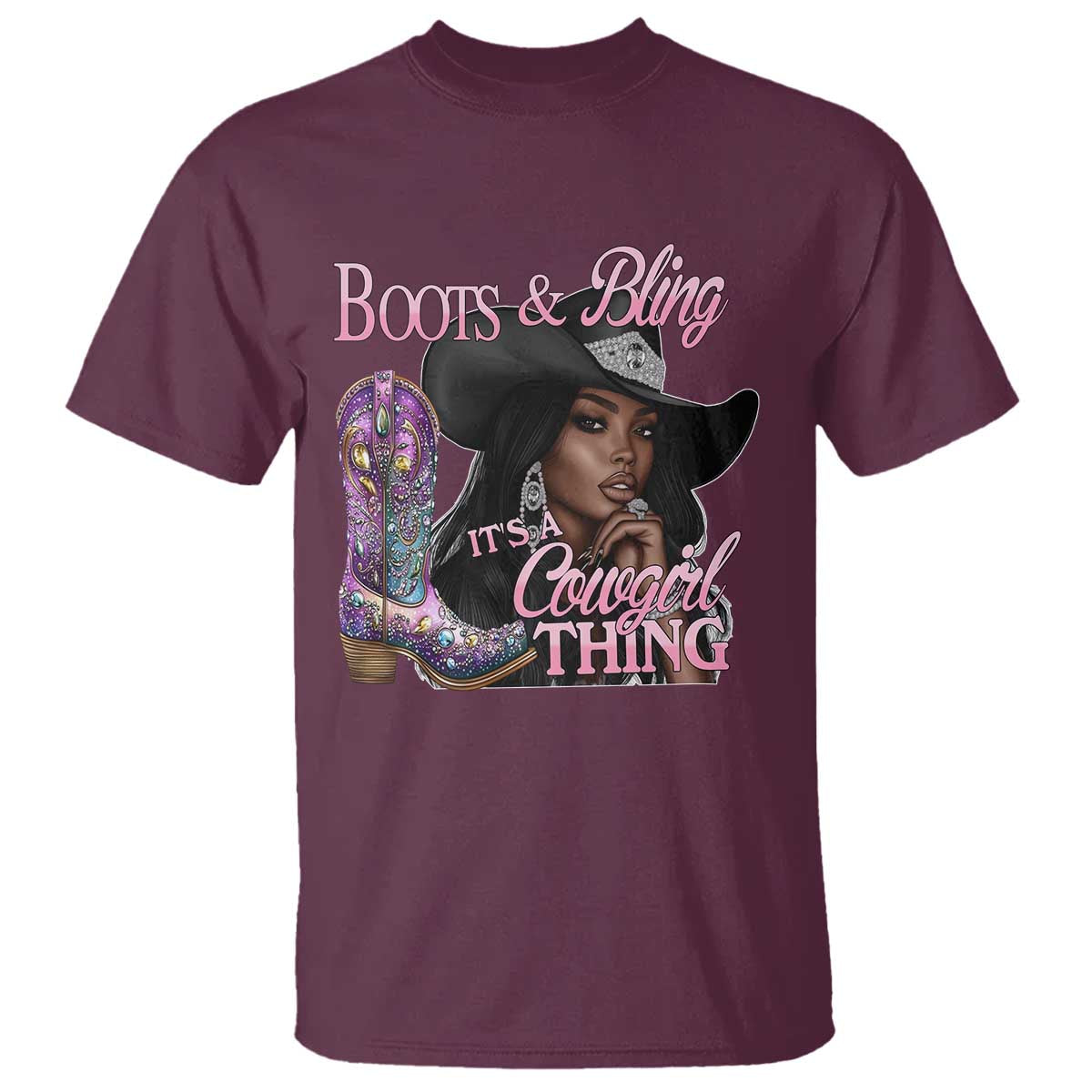 Melanin Cowgirl T Shirt Boots & Bling its a Cowgirl Thing Black Cowgirl Melanin