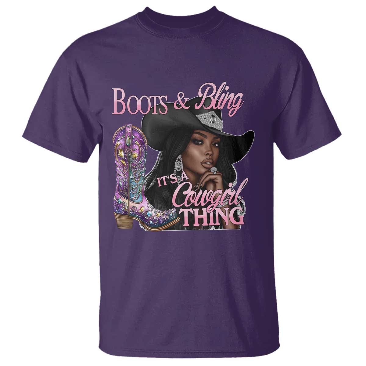 Melanin Cowgirl T Shirt Boots & Bling its a Cowgirl Thing Black Cowgirl Melanin