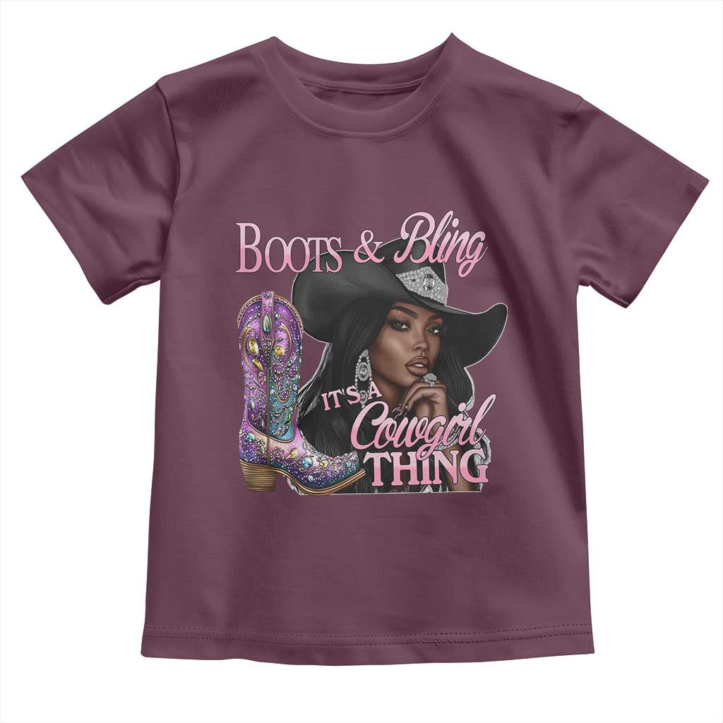 Melanin Cowgirl Toddler T Shirt Boots & Bling its a Cowgirl Thing Black Cowgirl Melanin