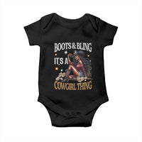 Melanin Cowgirl Baby Onesie Boots & Bling It's A Cowgirl Thing Black History