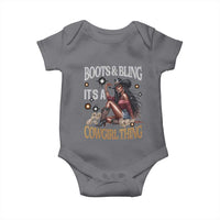 Melanin Cowgirl Baby Onesie Boots & Bling It's A Cowgirl Thing Black History