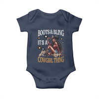 Melanin Cowgirl Baby Onesie Boots & Bling It's A Cowgirl Thing Black History