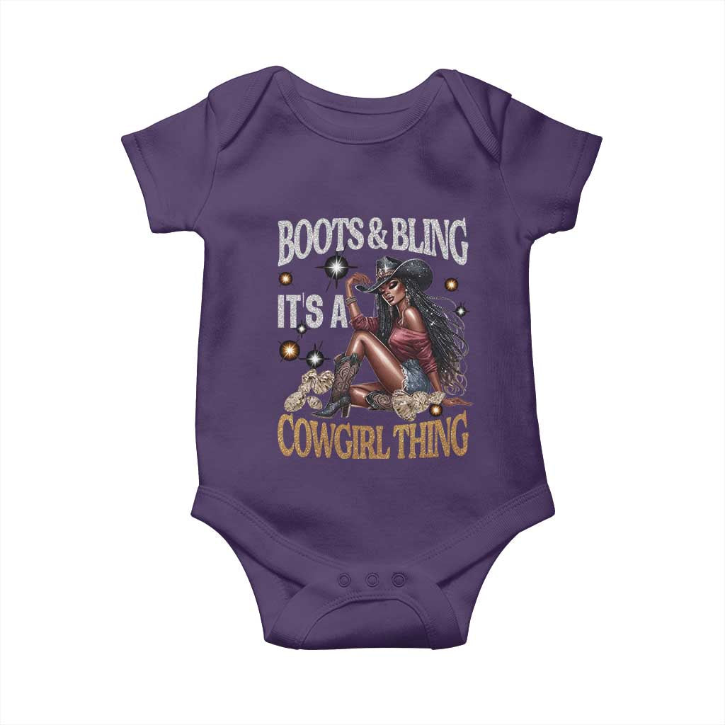 Melanin Cowgirl Baby Onesie Boots & Bling It's A Cowgirl Thing Black History