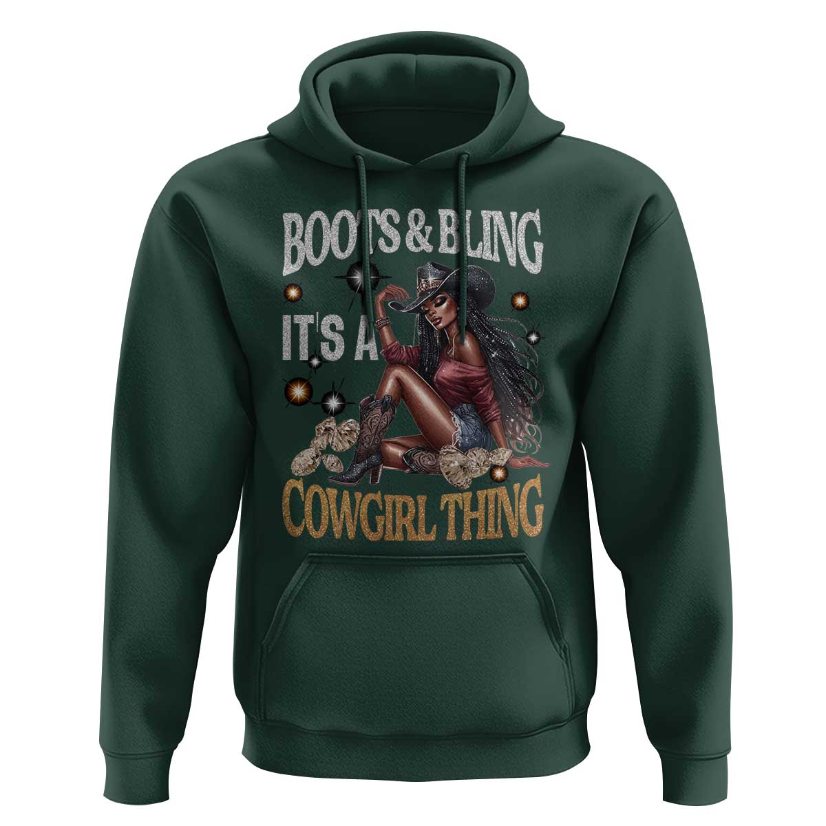 Melanin Cowgirl Hoodie Boots & Bling It's A Cowgirl Thing Black History