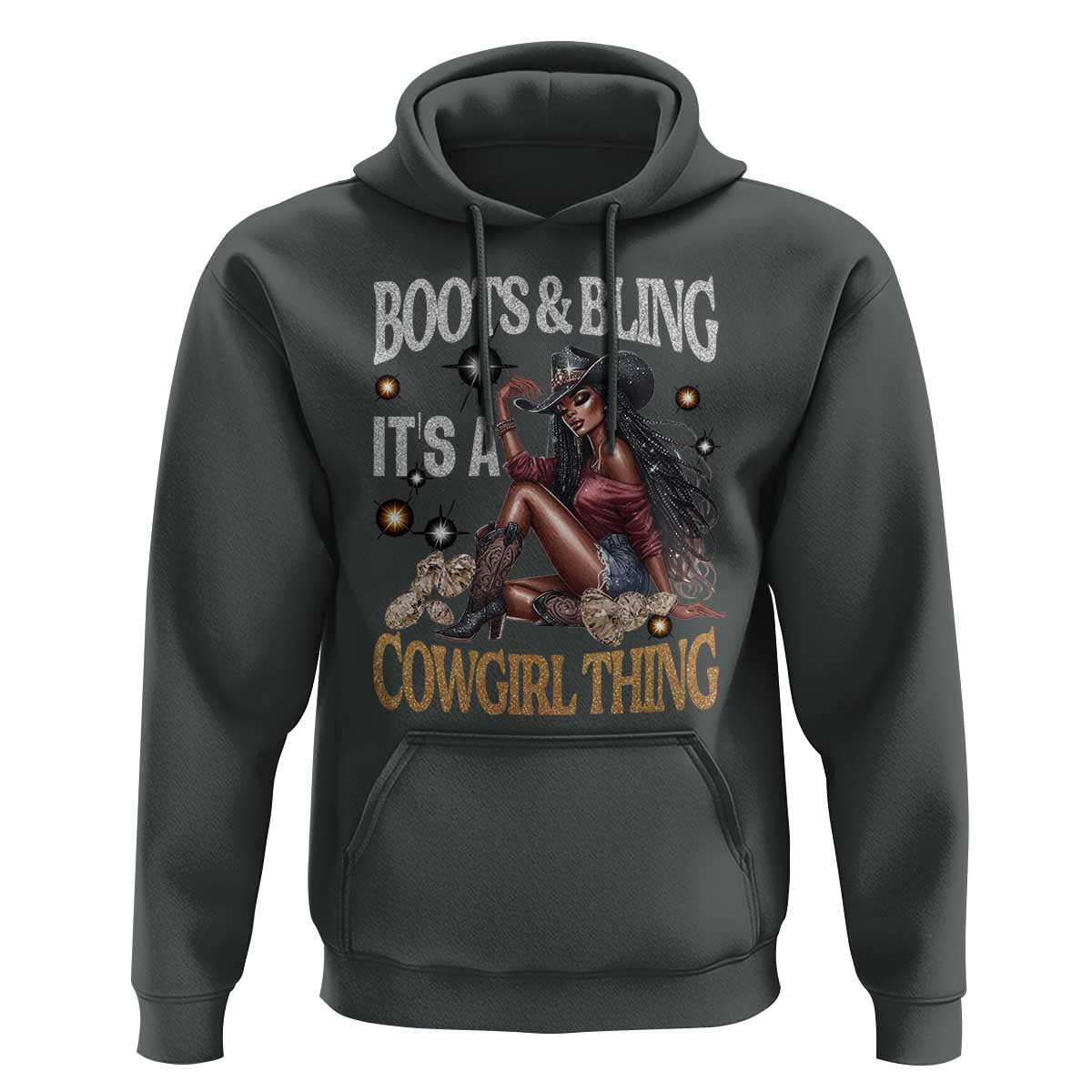Melanin Cowgirl Hoodie Boots & Bling It's A Cowgirl Thing Black History