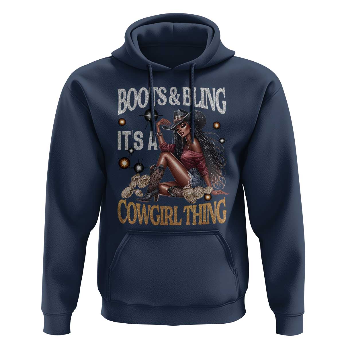 Melanin Cowgirl Hoodie Boots & Bling It's A Cowgirl Thing Black History