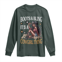 Melanin Cowgirl Long Sleeve Shirt Boots & Bling It's A Cowgirl Thing Black History