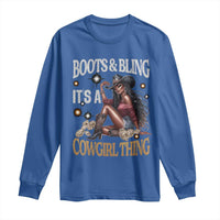 Melanin Cowgirl Long Sleeve Shirt Boots & Bling It's A Cowgirl Thing Black History