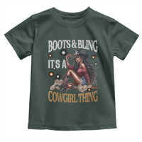 Melanin Cowgirl Toddler T Shirt Boots & Bling It's A Cowgirl Thing Black History