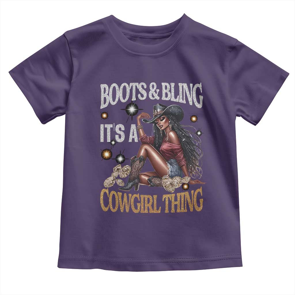 Melanin Cowgirl Toddler T Shirt Boots & Bling It's A Cowgirl Thing Black History