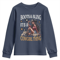 Melanin Cowgirl Youth Sweatshirt Boots & Bling It's A Cowgirl Thing Black History