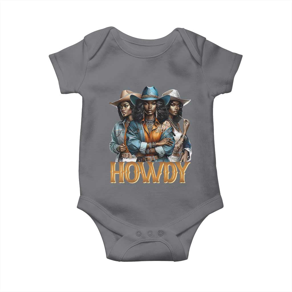 Howdy Melanin Cowgirl Baby Onesie Retro Western Rodeo African American Women Black History