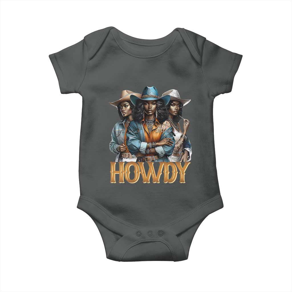 Howdy Melanin Cowgirl Baby Onesie Retro Western Rodeo African American Women Black History