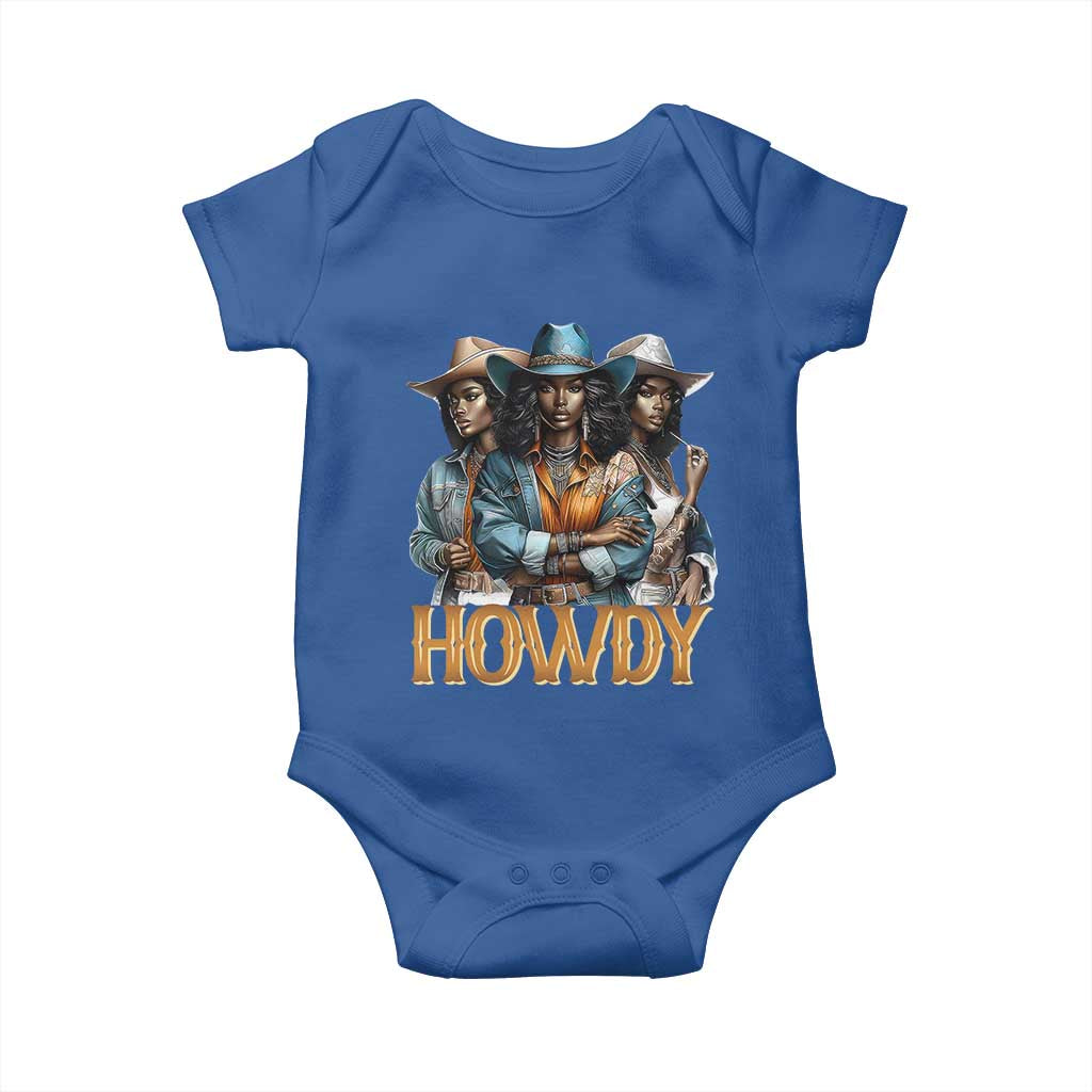 Howdy Melanin Cowgirl Baby Onesie Retro Western Rodeo African American Women Black History
