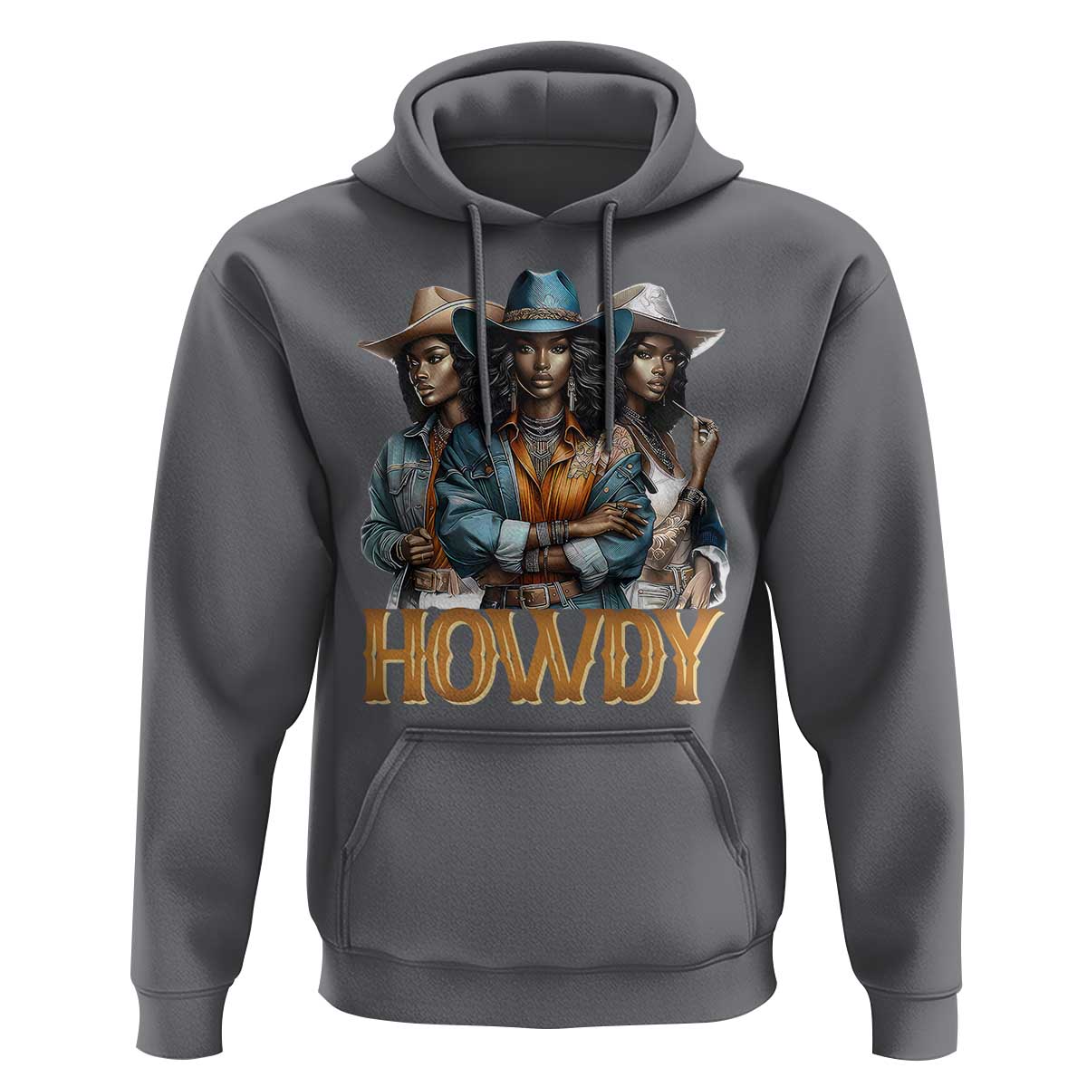 Howdy Melanin Cowgirl Hoodie Retro Western Rodeo African American Women Black History