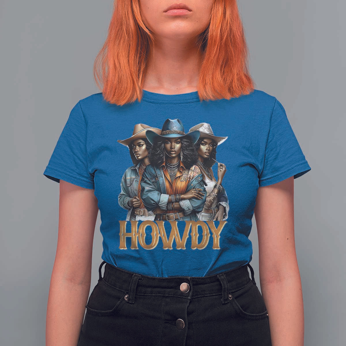 Howdy Melanin Cowgirl T Shirt For Women Retro Western Rodeo African American Women Black History