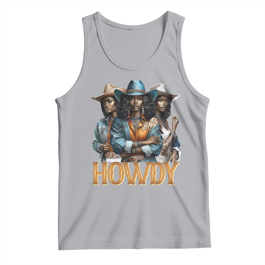 Howdy Melanin Cowgirl Tank Top Retro Western Rodeo African American Women Black History