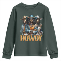 Howdy Melanin Cowgirl Youth Sweatshirt Retro Western Rodeo African American Women Black History