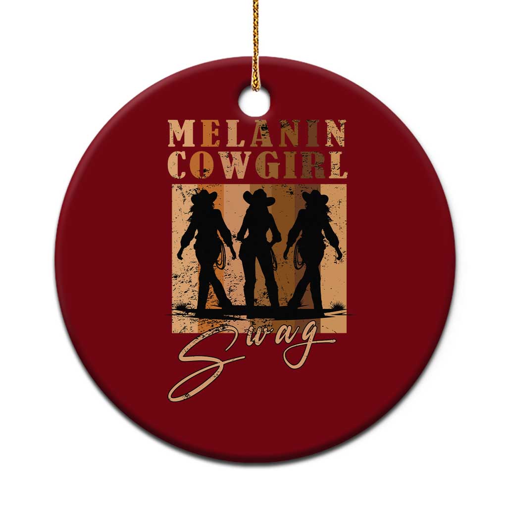 Melanin Cowgirl Swag Ceramic Ornament African American Cowgirls Black History Pride Retro - Wonder Print Shop