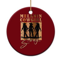Melanin Cowgirl Swag Ceramic Ornament African American Cowgirls Black History Pride Retro - Wonder Print Shop