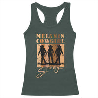 Melanin Cowgirl Swag Racerback Tank Top African American Cowgirls Black History Pride Retro