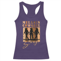Melanin Cowgirl Swag Racerback Tank Top African American Cowgirls Black History Pride Retro
