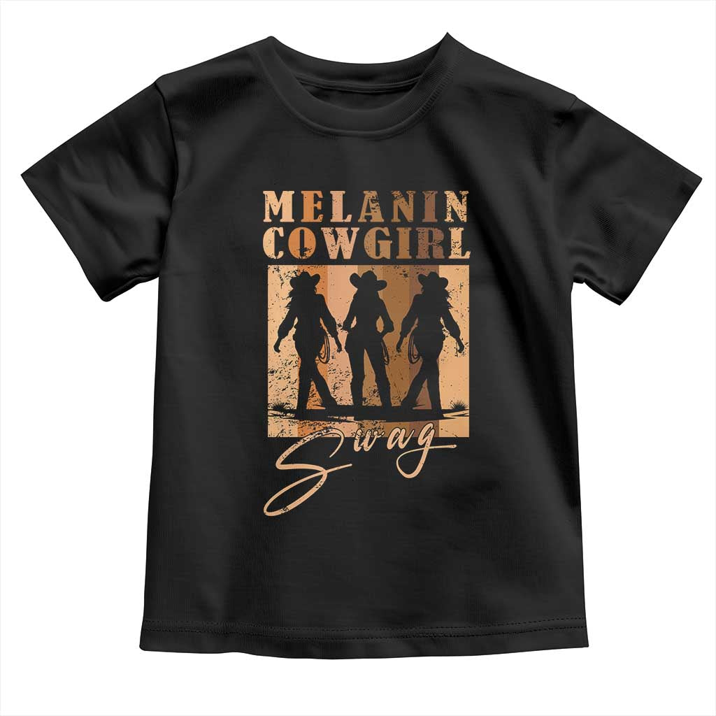Melanin Cowgirl Swag Toddler T Shirt African American Cowgirls Black History Pride Retro
