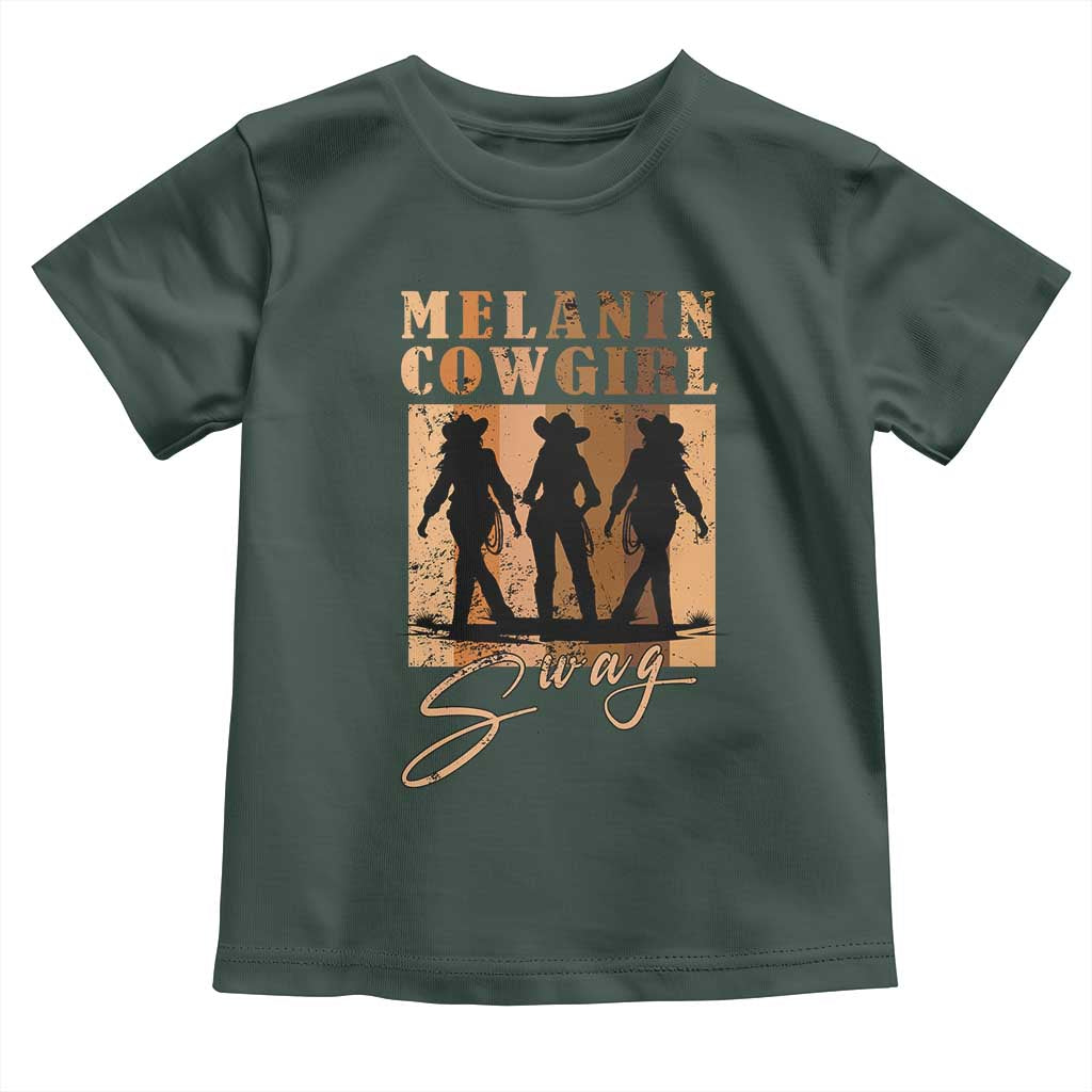 Melanin Cowgirl Swag Toddler T Shirt African American Cowgirls Black History Pride Retro