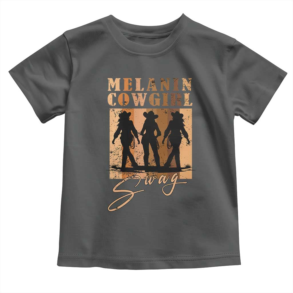 Melanin Cowgirl Swag Toddler T Shirt African American Cowgirls Black History Pride Retro