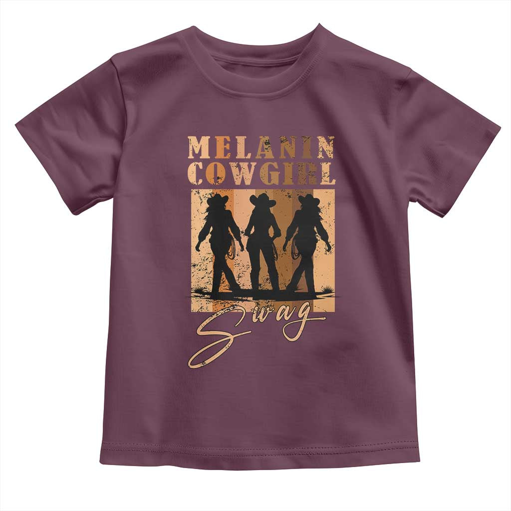 Melanin Cowgirl Swag Toddler T Shirt African American Cowgirls Black History Pride Retro