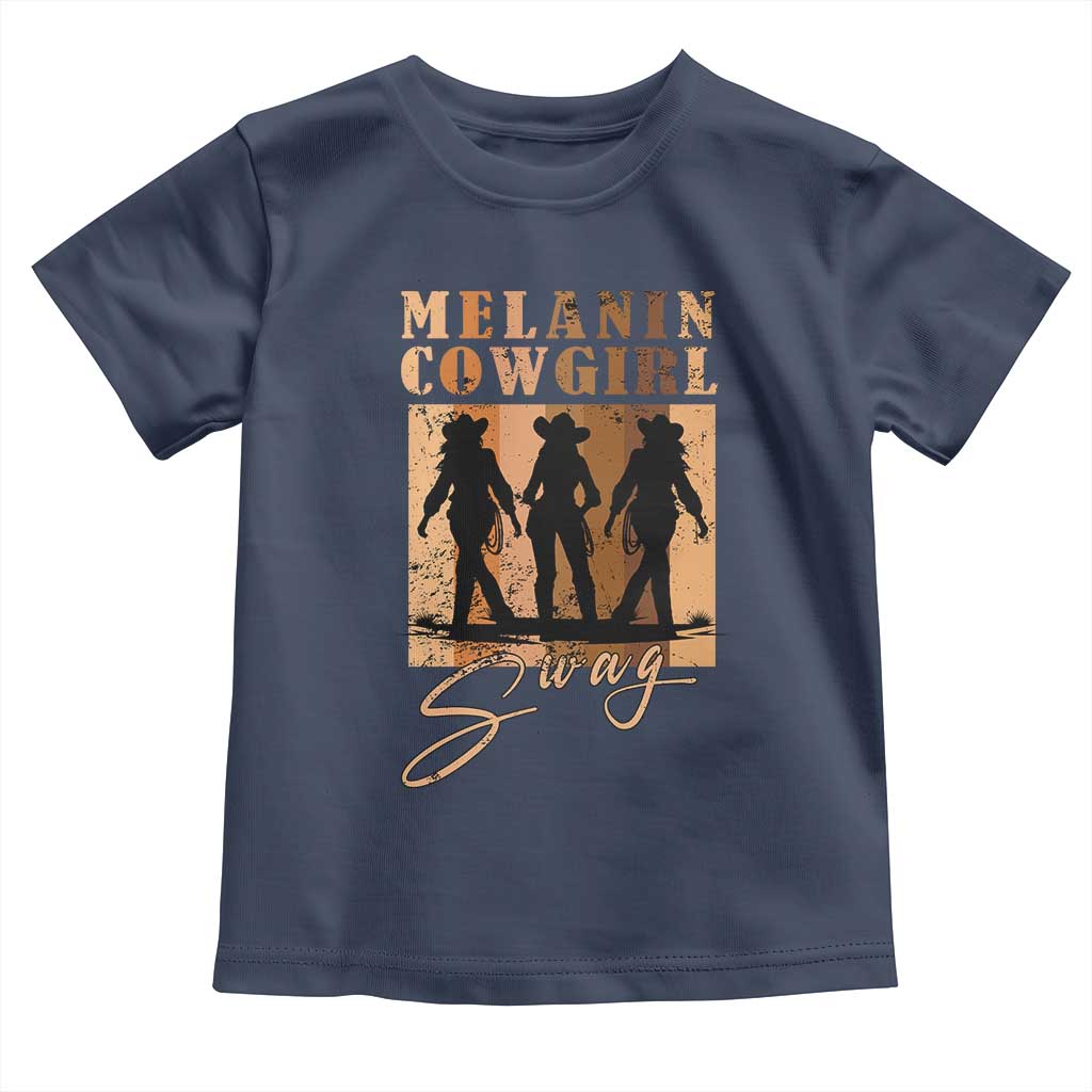 Melanin Cowgirl Swag Toddler T Shirt African American Cowgirls Black History Pride Retro