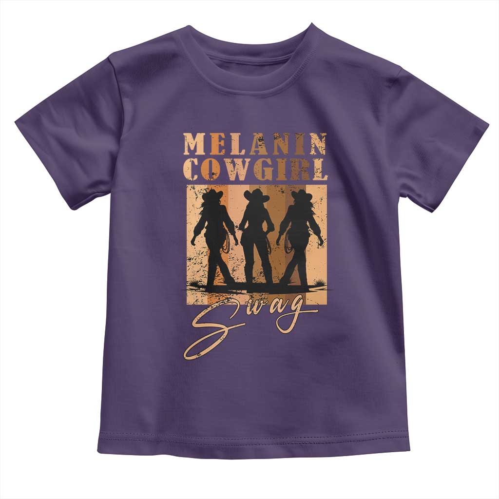 Melanin Cowgirl Swag Toddler T Shirt African American Cowgirls Black History Pride Retro