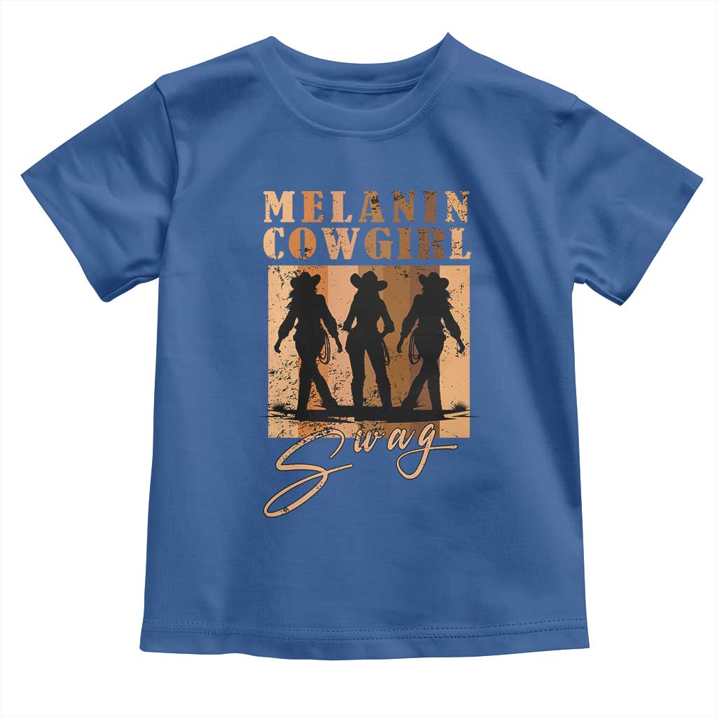 Melanin Cowgirl Swag Toddler T Shirt African American Cowgirls Black History Pride Retro