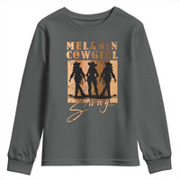 Melanin Cowgirl Swag Youth Sweatshirt African American Cowgirls Black History Pride Retro