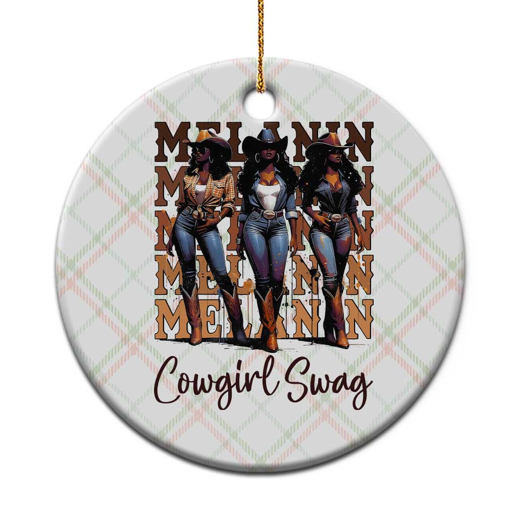 Melanin Cowgirl Swag Ceramic Ornament African American Cowgirls Black History Pride - Wonder Print Shop