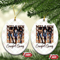 Melanin Cowgirl Swag Ceramic Ornament African American Cowgirls Black History Pride - Wonder Print Shop
