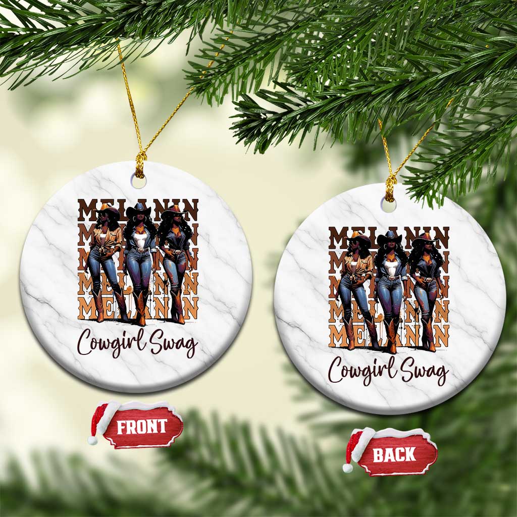 Melanin Cowgirl Swag Ceramic Ornament African American Cowgirls Black History Pride - Wonder Print Shop