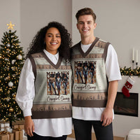 Melanin Cowgirl Swag V-Neck Knit Sweater Vest African American Cowgirls Black History Pride - Wonder Print Shop