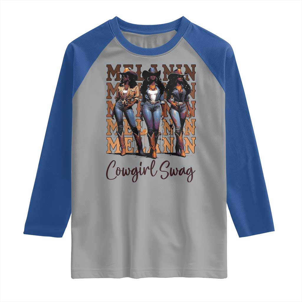 Melanin Cowgirl Swag Raglan Shirt African American Cowgirls Black History Pride