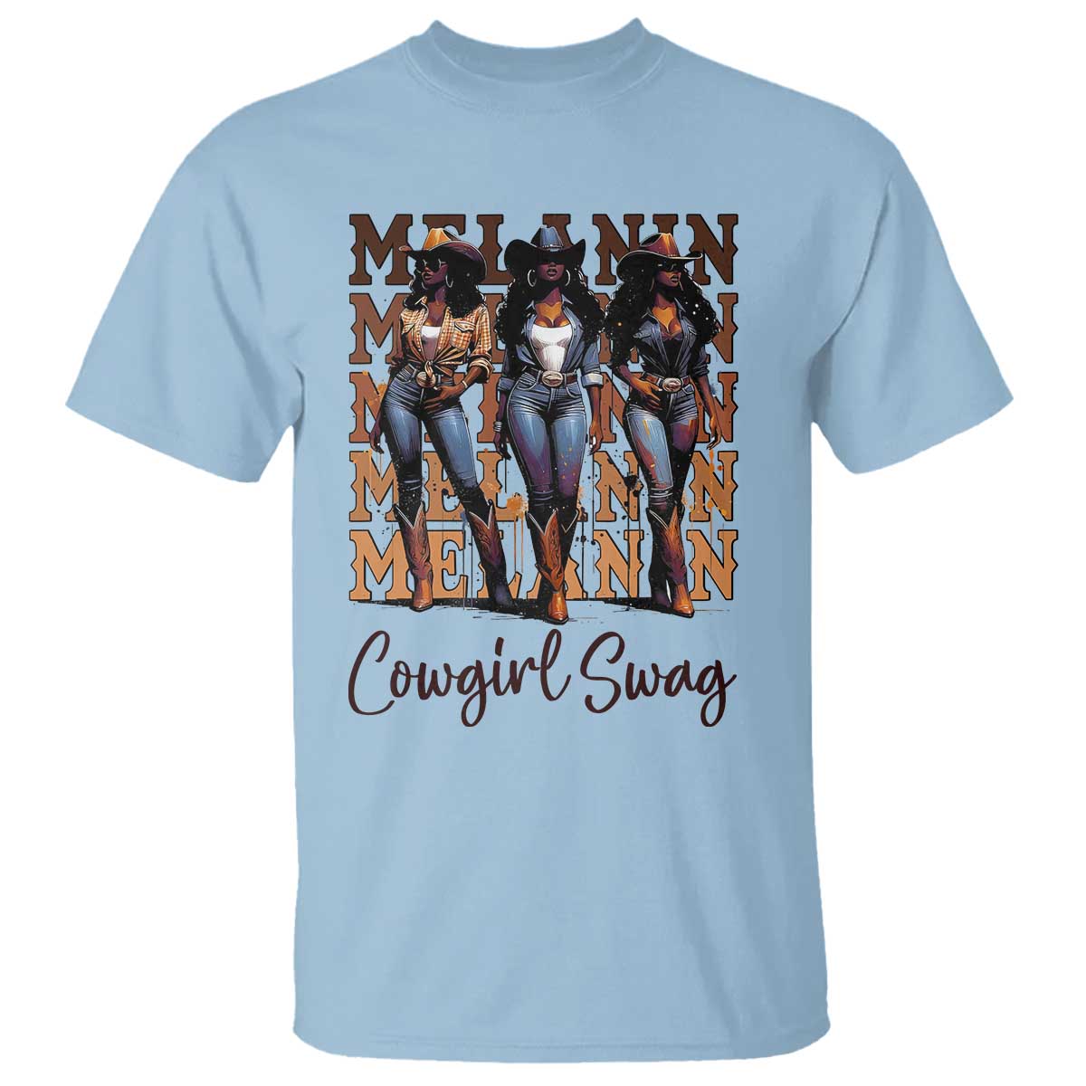 Melanin Cowgirl Swag T Shirt African American Cowgirls Black History Pride