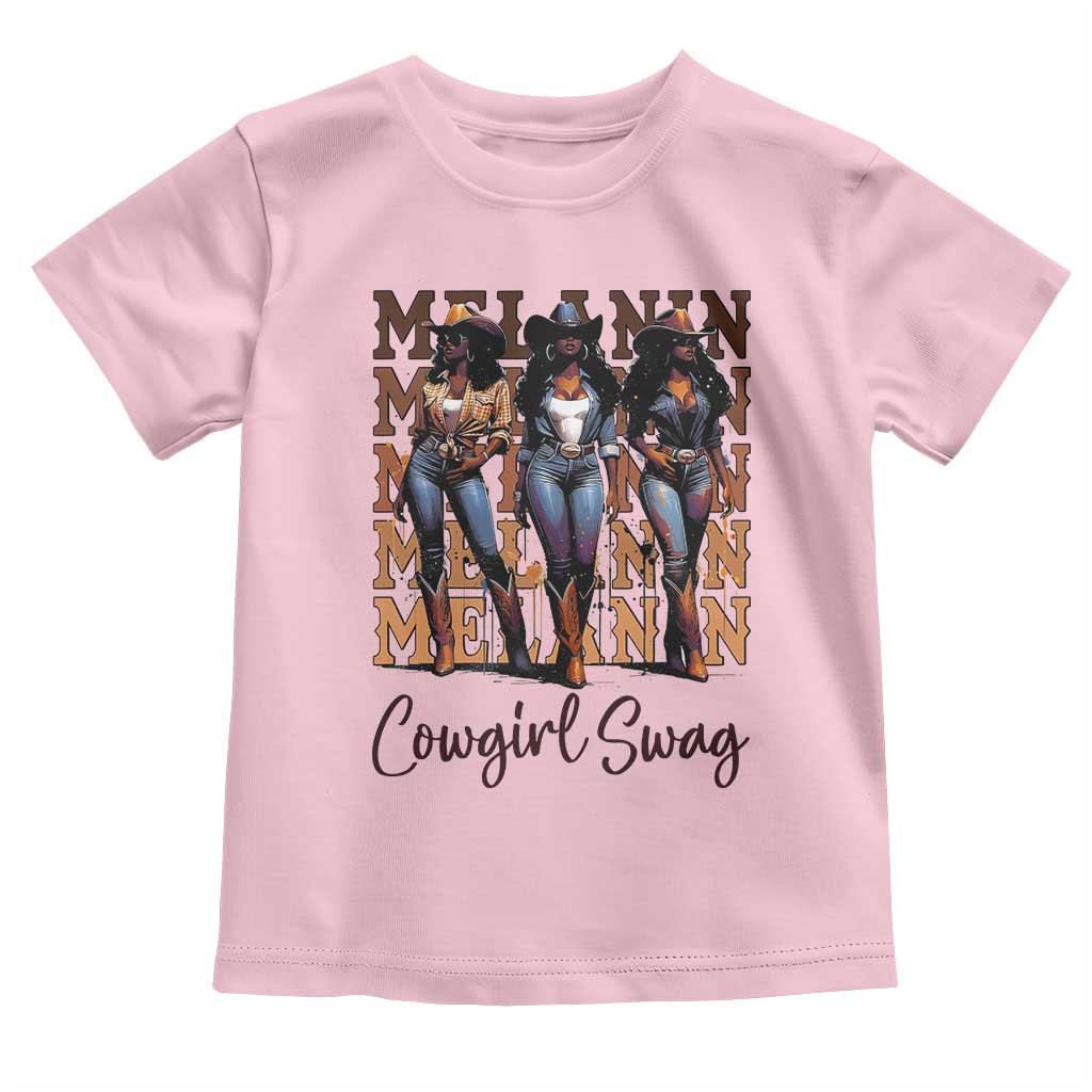 Melanin Cowgirl Swag Toddler T Shirt African American Cowgirls Black History Pride