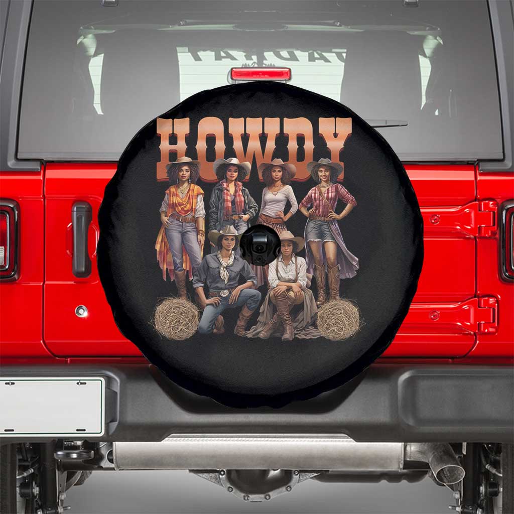 Howdy Melanin Cowgirl Spare Tire Cover Black History Western Rodeo Texas