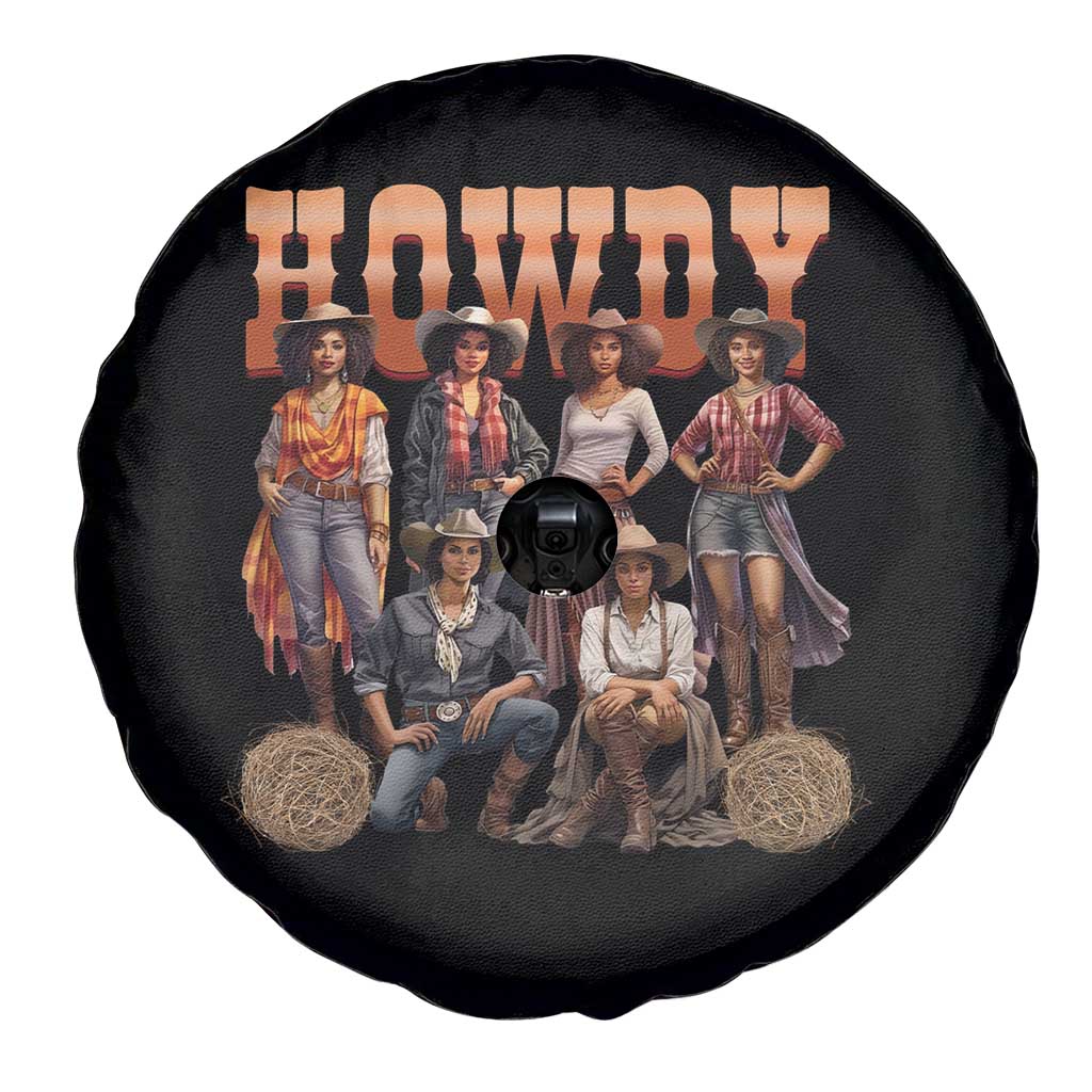 Howdy Melanin Cowgirl Spare Tire Cover Black History Western Rodeo Texas
